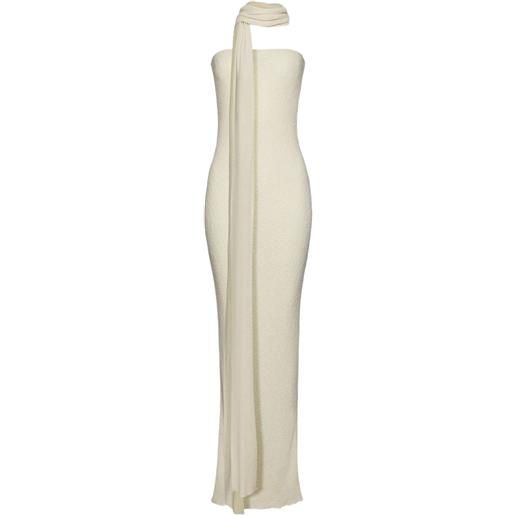 Magda Butrym abito con foulard - toni neutri