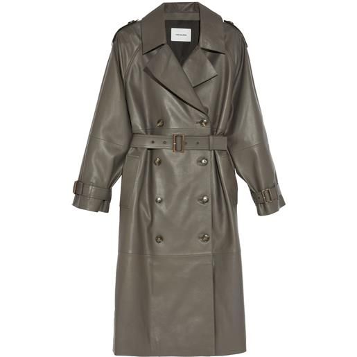 Yves Salomon trench con cintura - grigio