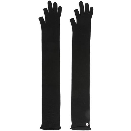 Rick Owens guanti in lana con mezze dita - nero