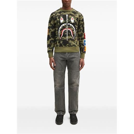 A BATHING APE® felpa 1st camo shark girocollo - verde