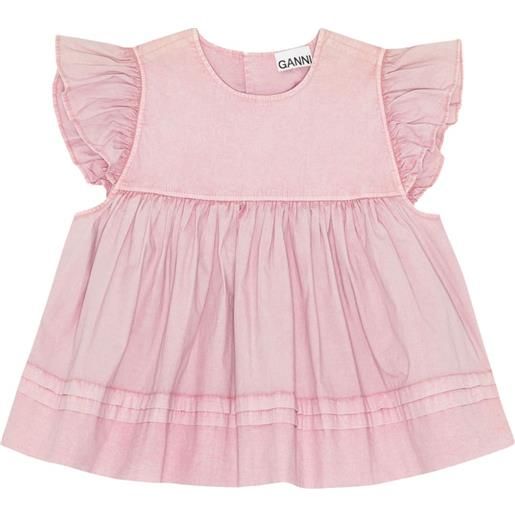 GANNI blusa in cotone elasticizzato - rosa