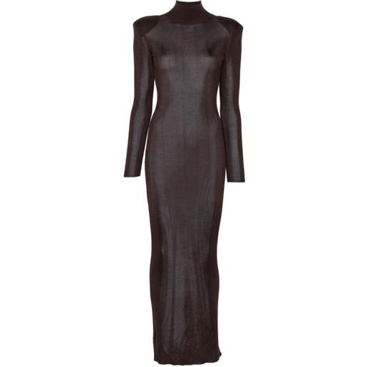 Self-Portrait abito a collo alto - brown