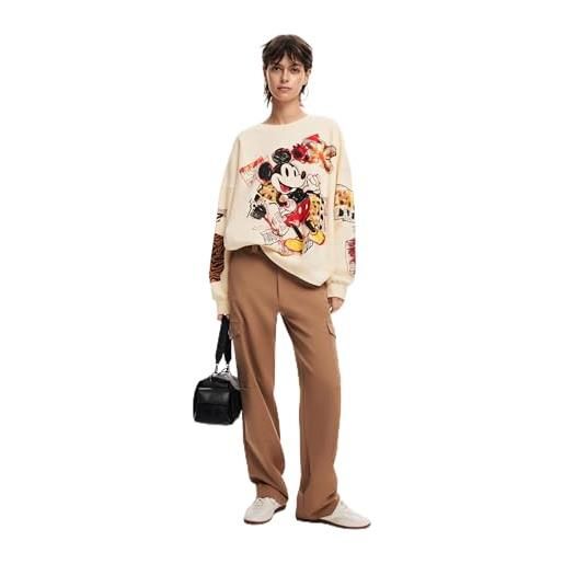 Desigual maglia da donna a maniche lunghe felpa, bianco, s