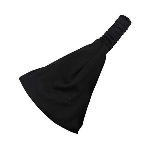 SYSUII fascia per capelli da donna, larga, in cotone, alla moda, larga, per yoga, sport, per donne, ragazze, abbigliamento quotidiano, feste, compleanni, colore nero