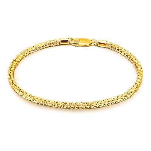 Elli Bracciale Donna A Catenina In Argento 925 Con Ciondoli Martellati, Lunghezza Regolabile 16+3 Cm, Regalo Con Sacchettino
