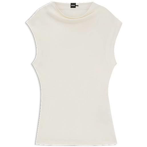 BOSS top a collo alto in tessuto opaco, colore neutro