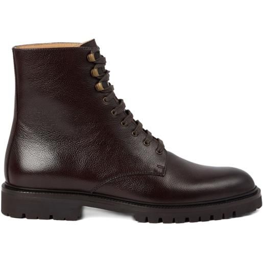 Brunello Cucinelli anfibi in pelle - marrone