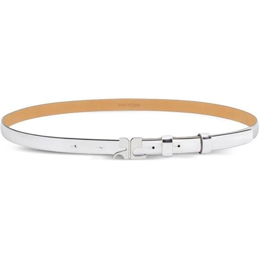 Courrèges cintura mirror reversibile in pelle - bianco