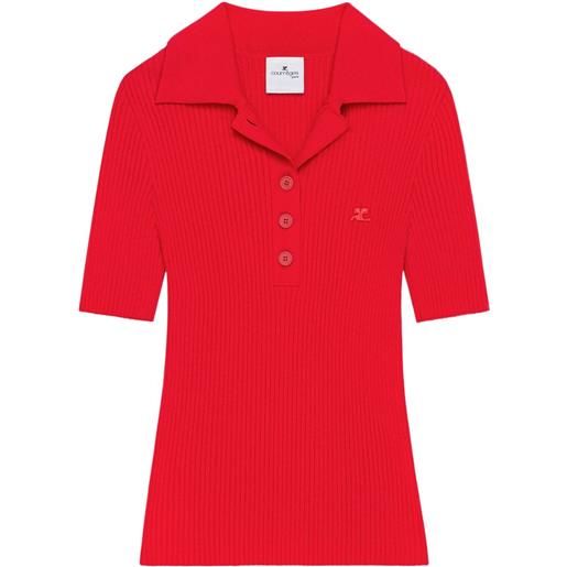 Courrèges polo a coste - rosso
