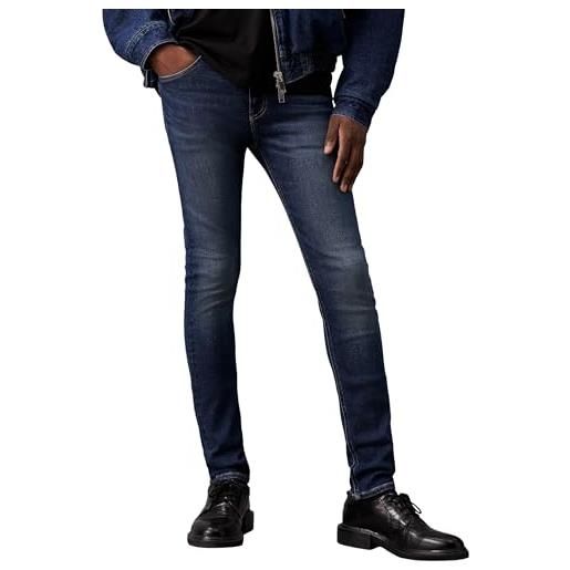 Calvin Klein jeans uomo jeans skinny fit, blu (denim dark), 38w/34l