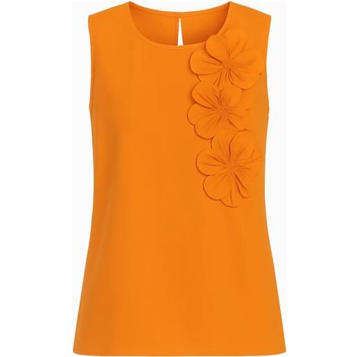 CLIPS canotta con fiori applicati