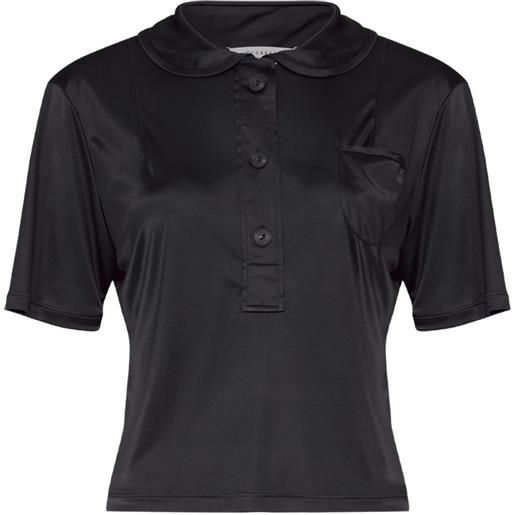 Maison Margiela polo in raso - nero