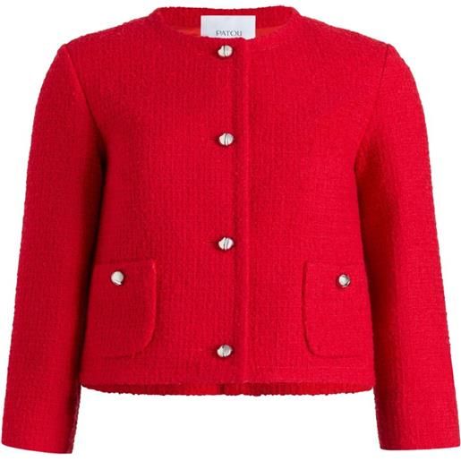 Patou giacca in tweed senza colletto - rosso