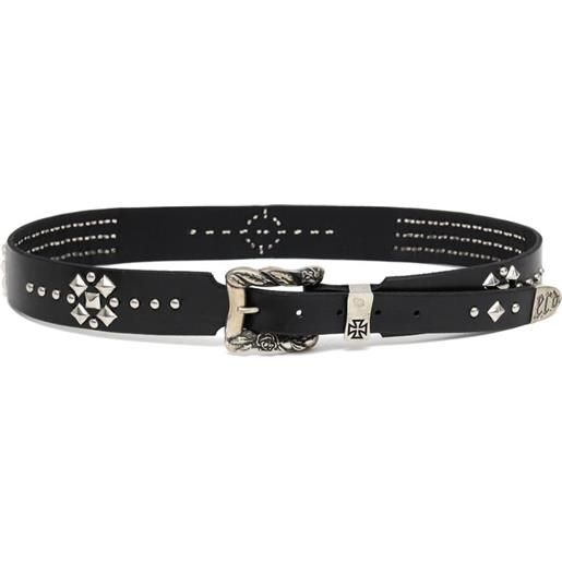 Enfants Riches Déprimés cintura in pelle con borchie - nero