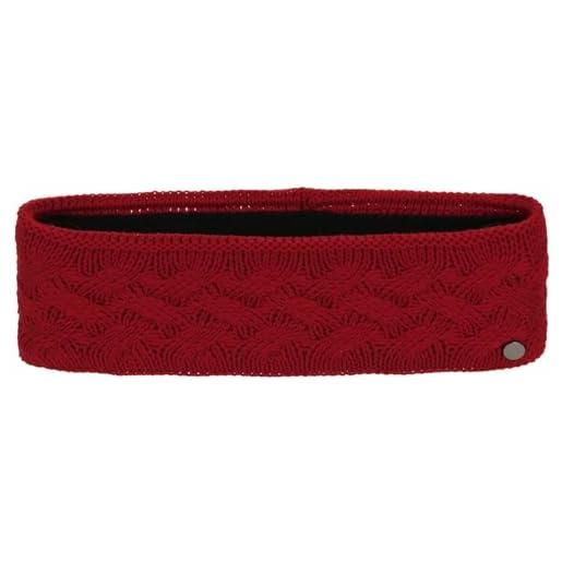 LIERYS fascia copriorecchie fauske donna - made in germany - scaldaorecchie con fodera interna in pile - paraorecchie one size 55-60 cm - fascia per capelli a maglia rosso scuro taglia unica