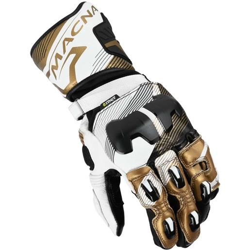 Macna guanti moto Macna powertrack 2.0 nero bianco gold