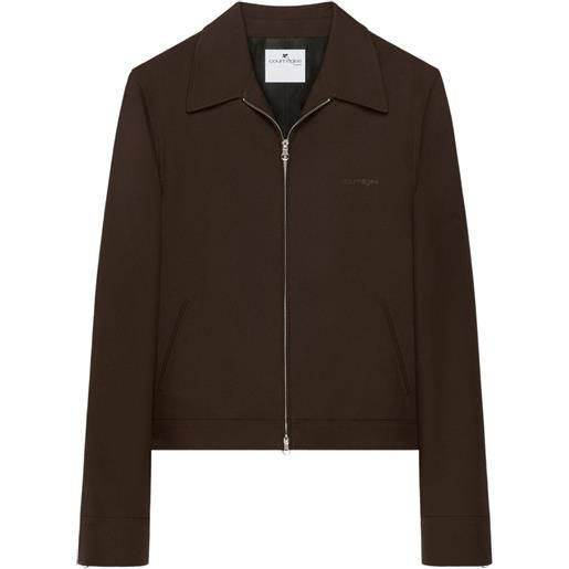 Courrèges giacca con zip - marrone