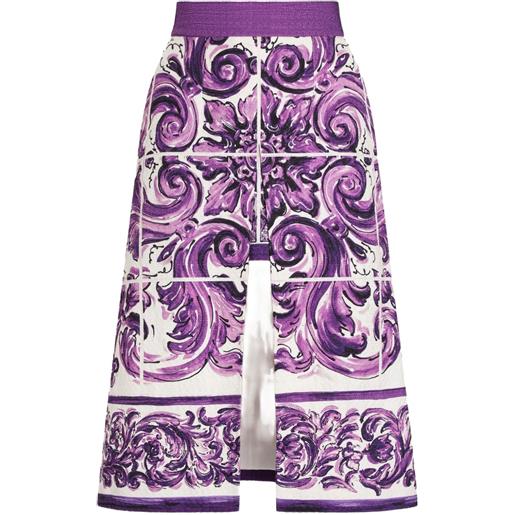 Dolce & Gabbana gonna midi con stampa - bianco