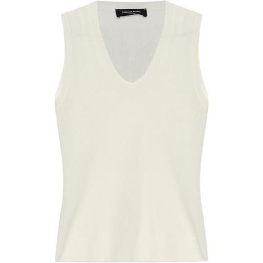 Fabiana Filippi canotta a coste - bianco