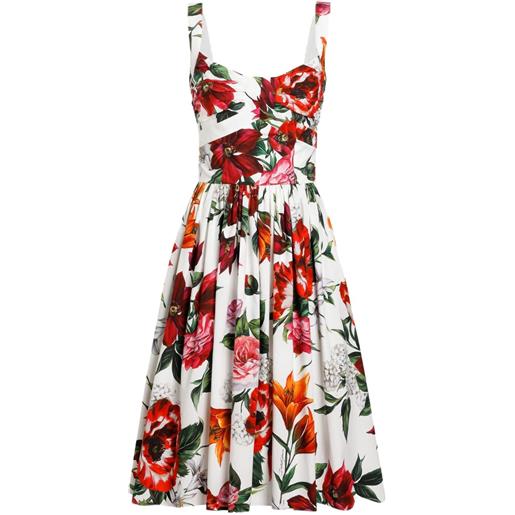 Dolce & Gabbana chemisier midi a fiori - bianco