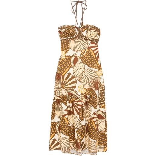 FARM Rio abito midi shell mix - marrone