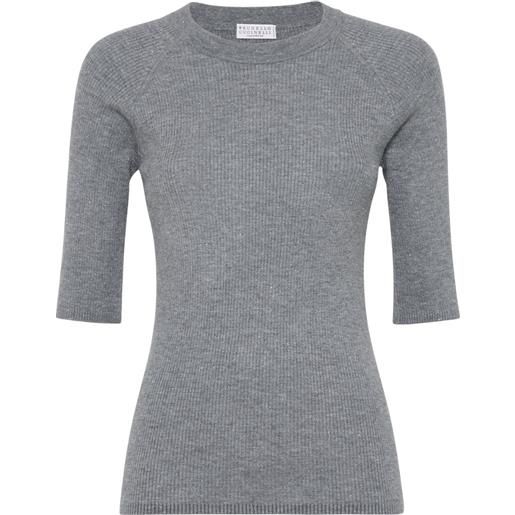 Brunello Cucinelli top a coste - grigio