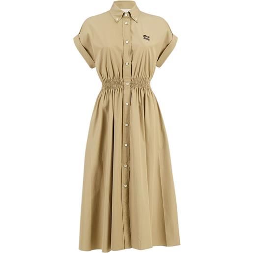 Miu Miu chemisier con punto smock - marrone