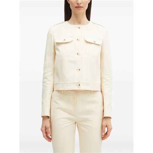 Kenzo giacca in cotone senza colletto - toni neutri