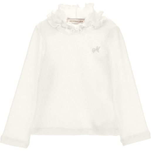 Monnalisa maglia lupetto ruches strass