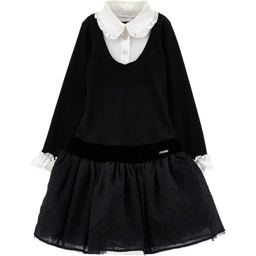 Monnalisa abito bon ton colletto bottoni