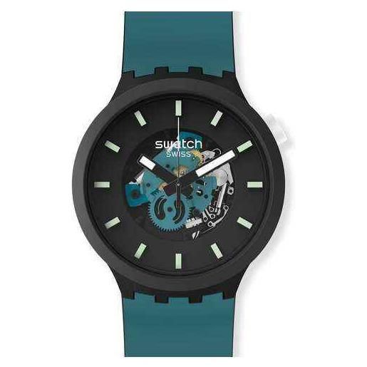 Swatch / big bold / bioceramic - night trip / orologio unisex / quadrante nero / cassa plastica / cinturino plastica - sb03b107
