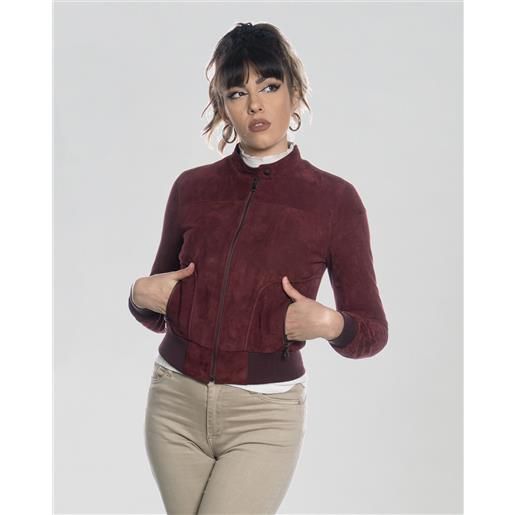 LeatherTrend.it timberly - bomber donna bordeaux in vera pelle camoscio