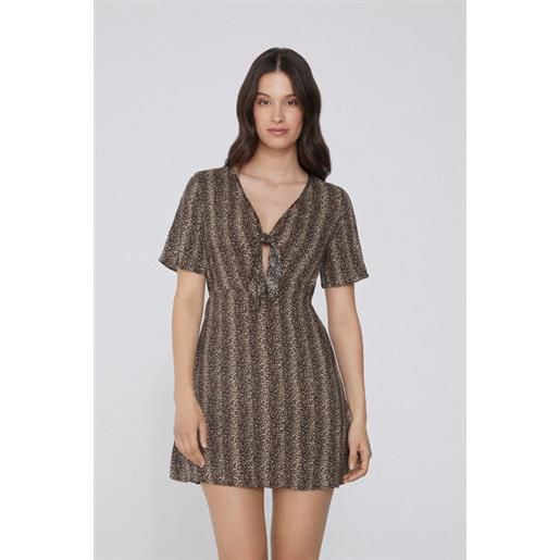 Tezenis vestito mezza manica in viscosa con nodo donna nero