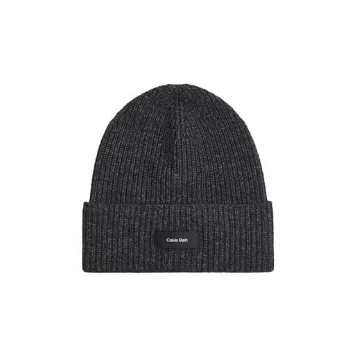 Calvin Klein Jeans calvin klein berretto uomo daddy wool rib beanie, nero (ck black), onesize