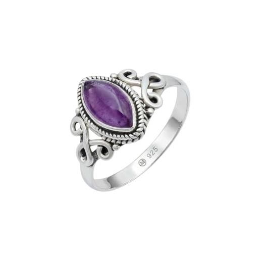 mantraroma anello in argento 925 da donna con pietra preziosa ametista viola insolita e giocosa