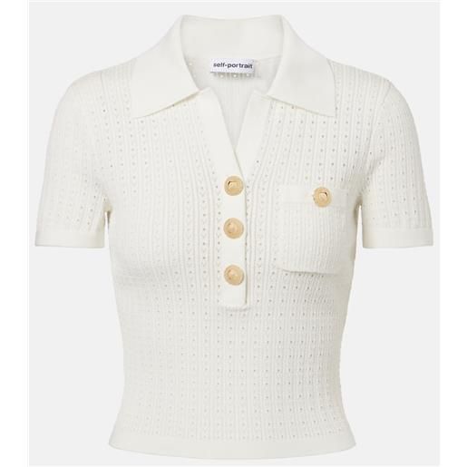 Self-Portrait polo pointelle