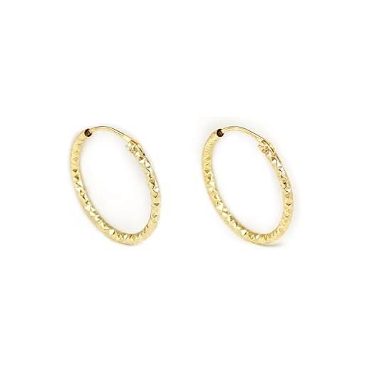 Orecchini A Cerchio In Oro Giallo 18K (750) Per Donna – Eleganti E Classici, Con Certificato Di Garanzia E Scatola Regalo