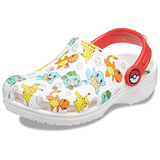 Crocs unisex bambino pokemon classic clog k sabot, white/multi, 33/34 eu
