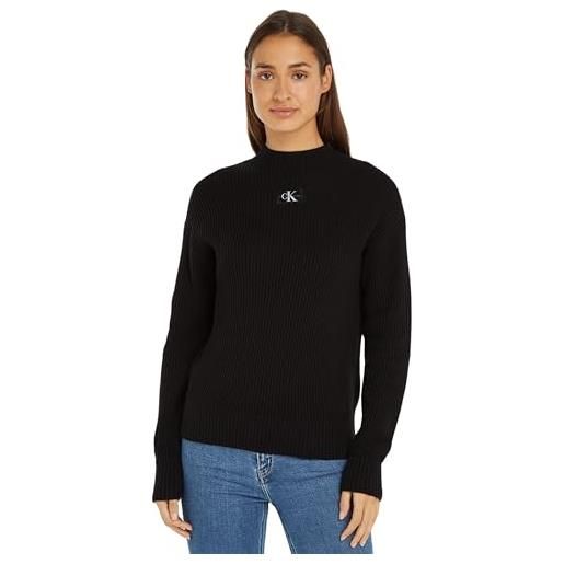 Calvin Klein jeans donna pullover pullover in maglia, nero (ck black), xxs