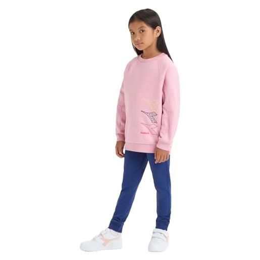 Diadora jg. Tracksuit logo tuta da ginnastica, rosa, medium bambina