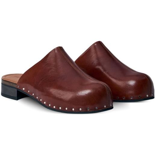 OUR LEGACY slippers in pelle - marrone