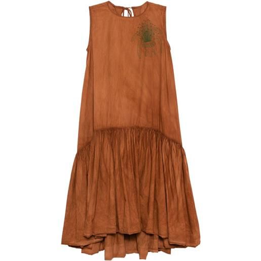 Kinyan Lam abito con ricamo - marrone