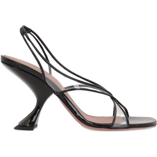 Amina Muaddi sandali lena 90mm con cinturino posteriore - nero