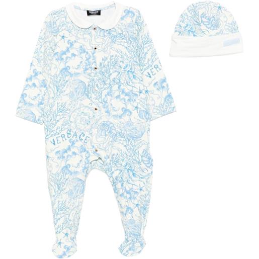 Versace Kids set tutina con stampa underwater barocco - blu