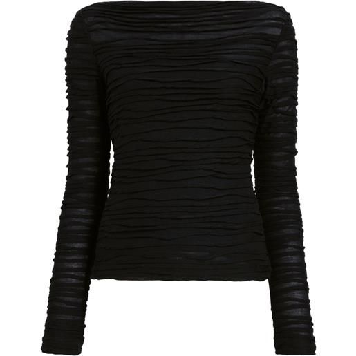 Proenza Schouler White Label top con ruches a maniche lunghe - nero