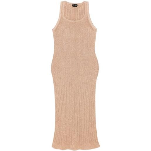 TOM FORD abito midi lamé - toni neutri