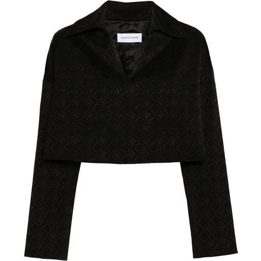 Marine Serre top con monogramma jacquard - nero