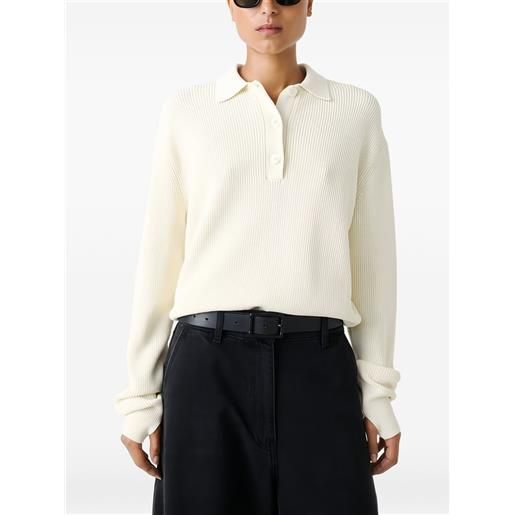 Studio Nicholson polo a coste - bianco