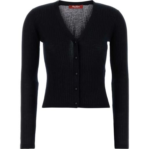 Max Mara cardigan potus con scollo a v - blu
