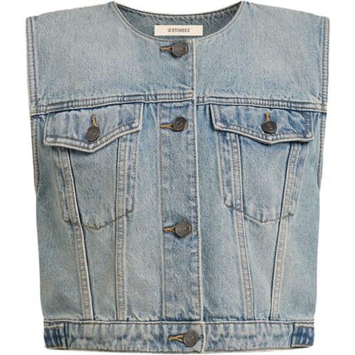 12 STOREEZ gilet denim - blu